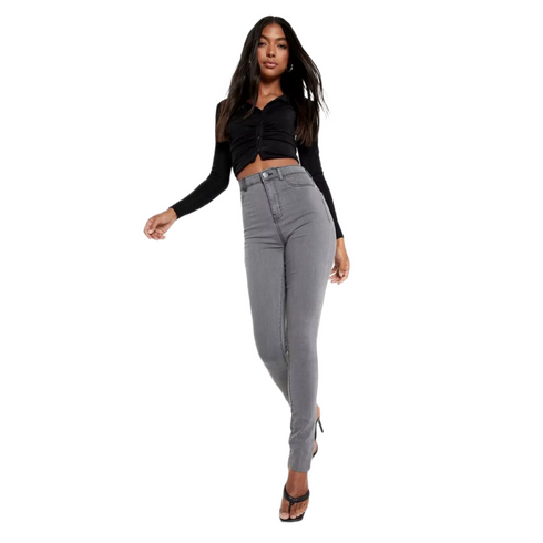 Boohoo Women's Tall Basic Gray Jegging