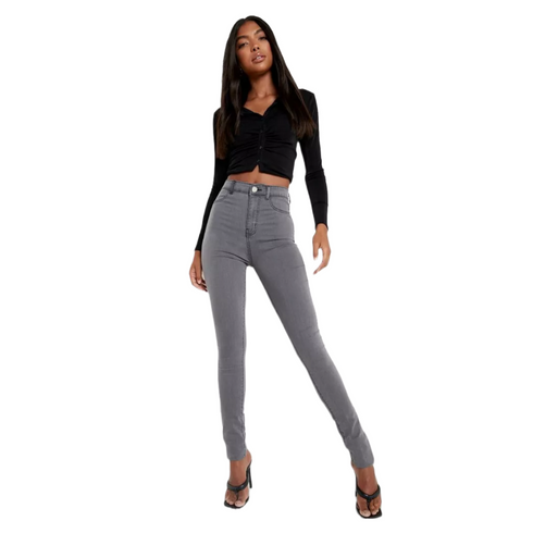Boohoo Women's Tall Basic Gray Jegging