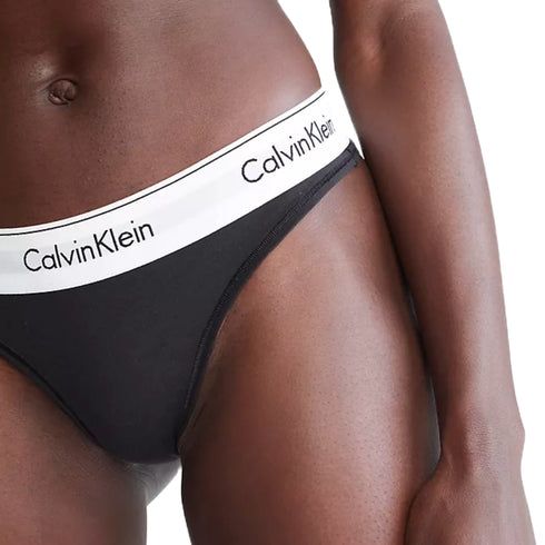 Calvin Klein Modern Cotton Thong in Black and White
