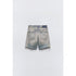 Zara Women's TRF Loose Fit Denim Mid-Rise Shorts