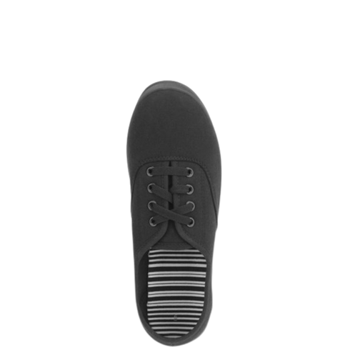 George Womens Casual Black Canvas Lace Up Shoes - MGworld