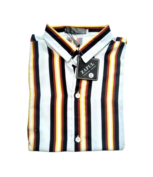 Zaful Button Up Vertical Stripe Shirt, Medium - MGworld