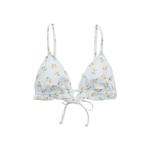 Aerie Printed Ruffle Triangle Bikini Top | S