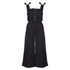 PrettyLittleThing Black Tie Strap Pocket Detail Culotte Jumpsuit | 8 US