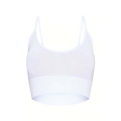 PrettyLittleThing White Jersey Elasticated Bralet