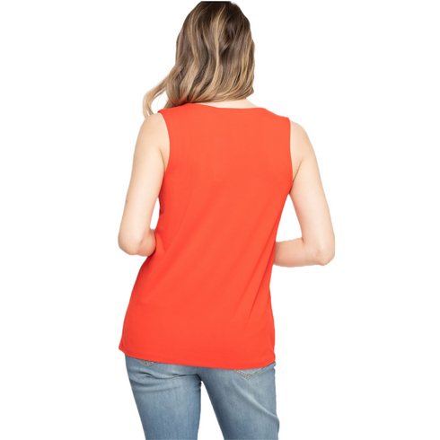 Ricki's Eco-Friendly Poppy Red Sleeveless V-neck Top