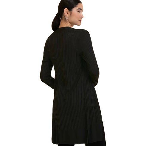 Ricki's Ribbed Duster Long Sleeve Cardigan, Black