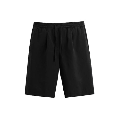 Zara Men's Flowy Pleated Shorts, Black