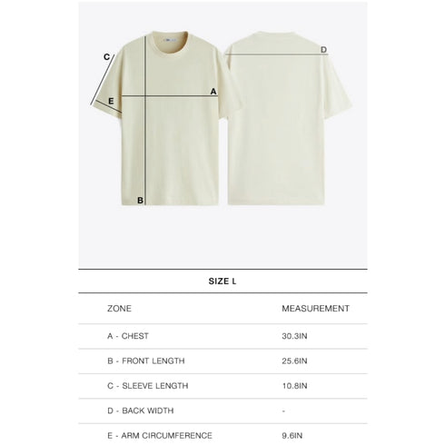 Zara Men's Large Top Size Chart