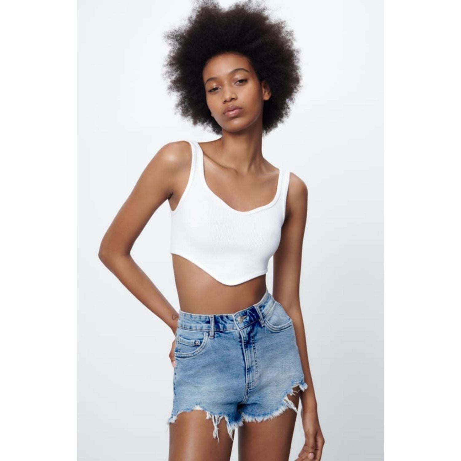 Zara High Rise Denim Shorts 2 MG Selections